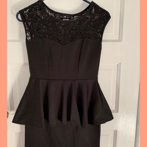 Black F21 peplum dress